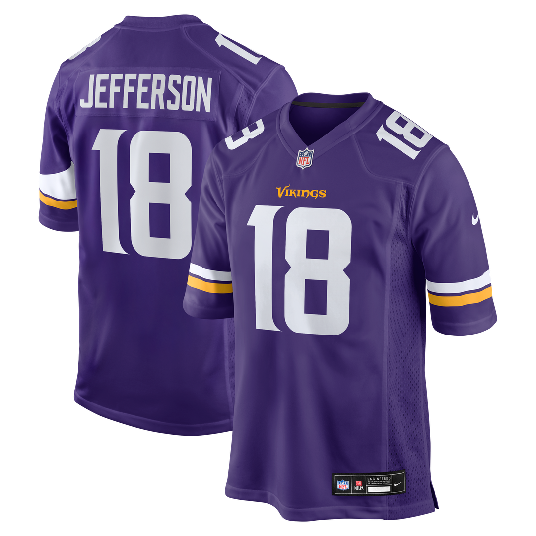 Men's Nike Minnesota Vikings Justin Jefferson Purple Game NFL Jersey