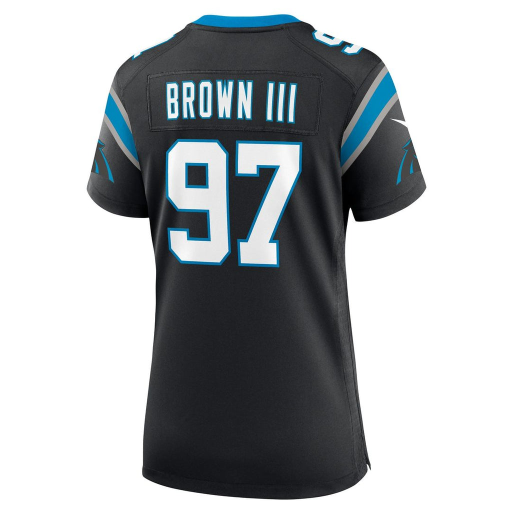 Women's Nike Carolina Panthers Bobby Brown III Black Team Game NFL Jersey