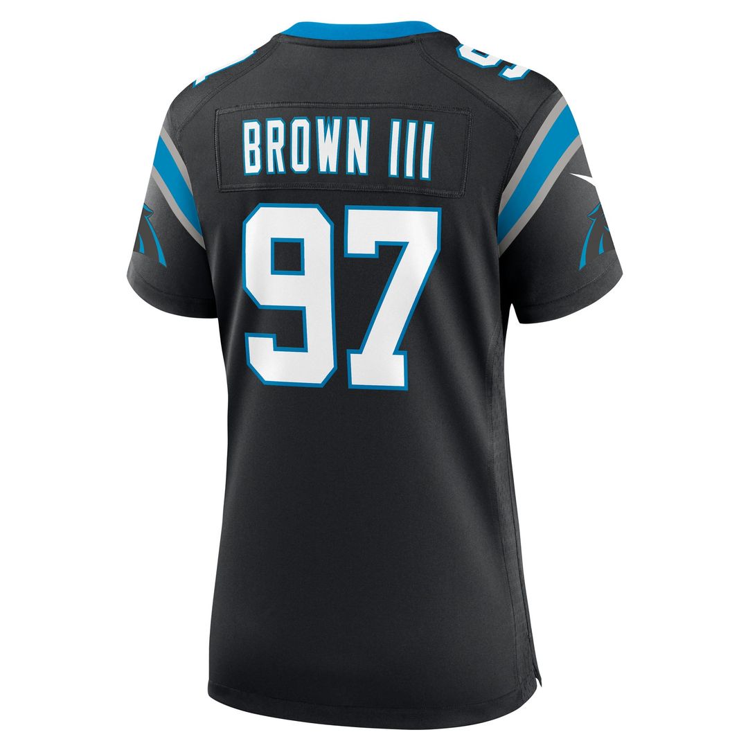 Women's Nike Carolina Panthers Bobby Brown III Black Team Game NFL Jersey