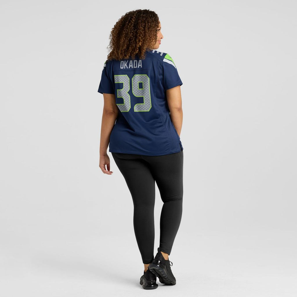 Women's Nike Seattle Seahawks Ty Okada College Navy Team Game NFL Jersey