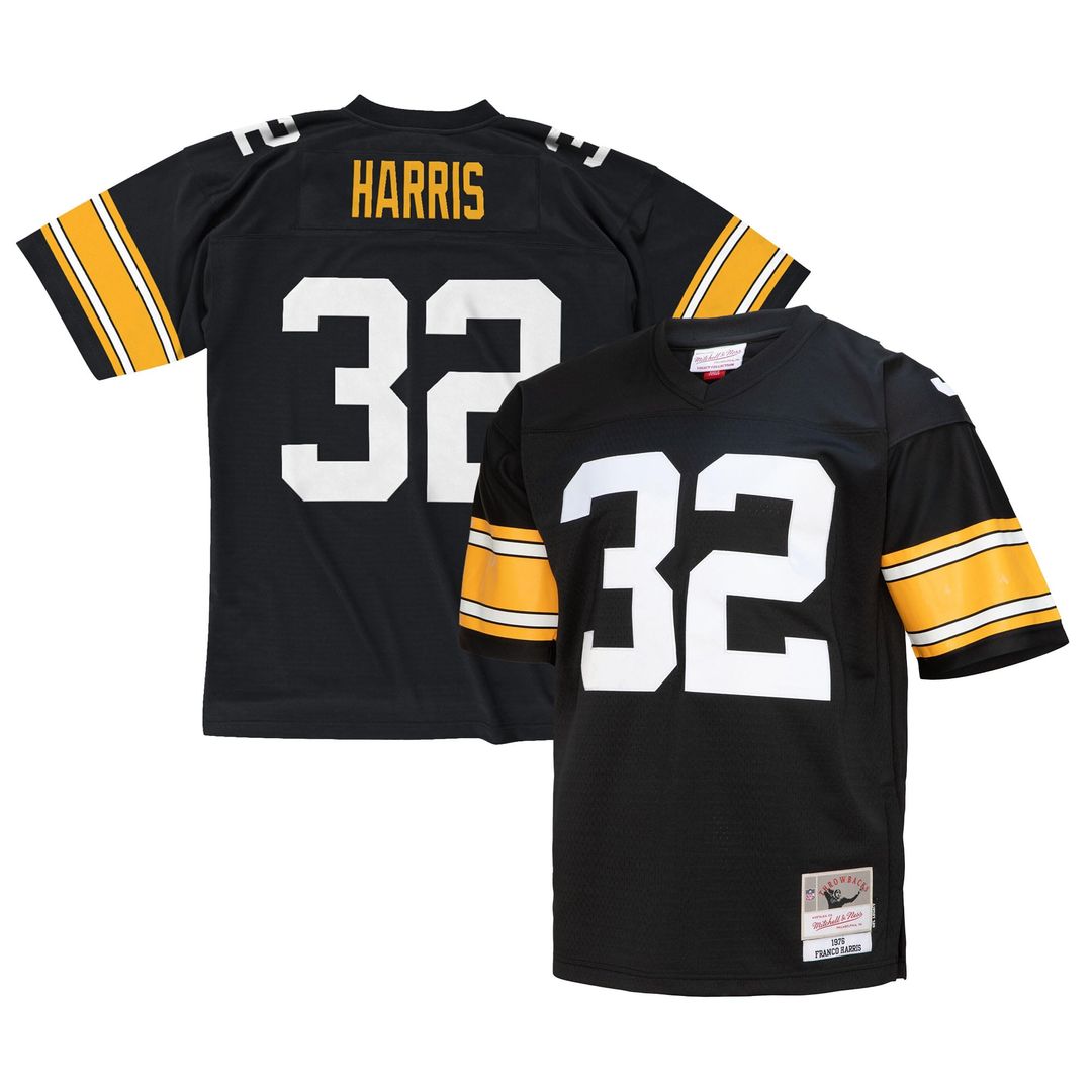 Men's Mitchell & Ness Pittsburgh Steelers Franco Harris White Legacy Replica NFL Jersey