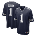 Men's Nike Dallas Cowboys Number 1 Groom Navy Game NFL Jersey