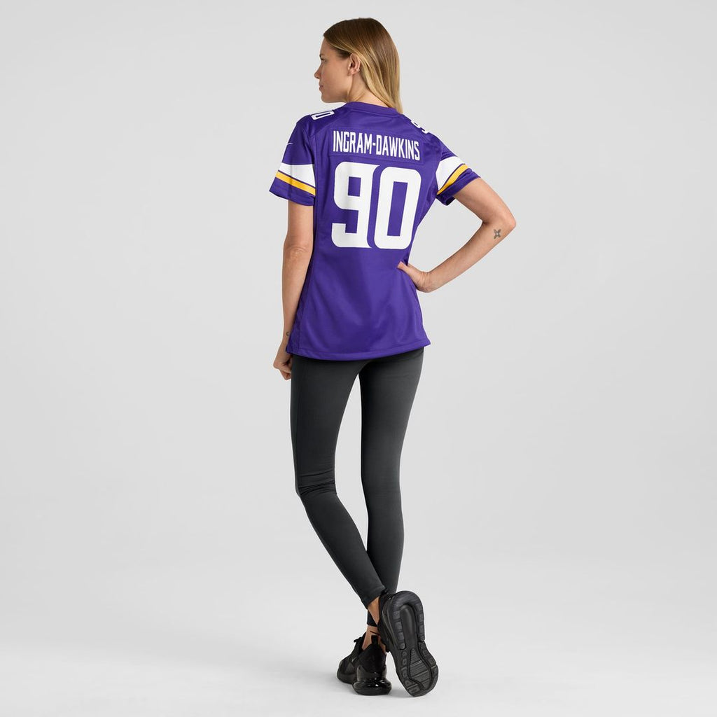 Women's Nike Minnesota Vikings Tyrion Ingram-Dawkins Purple Team Game NFL Jersey