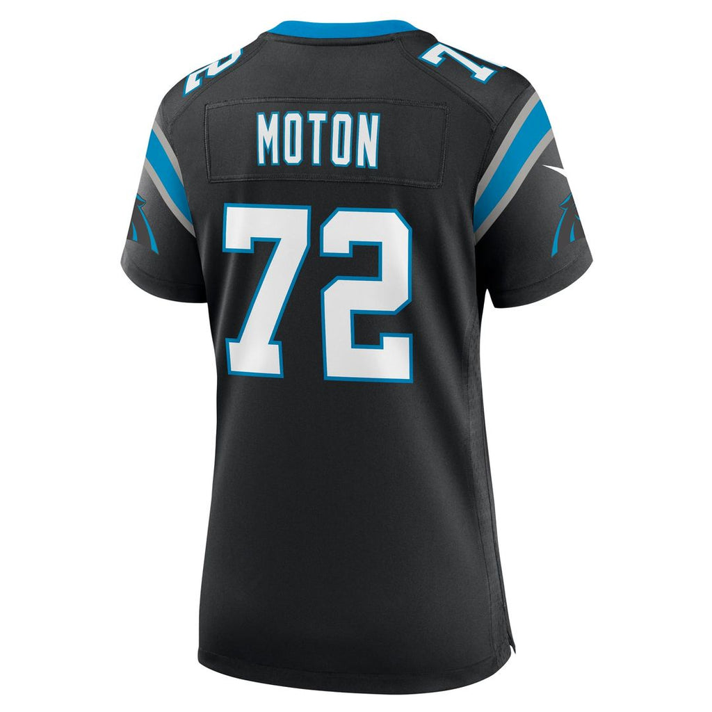 Women's Nike Carolina Panthers Taylor Moton Black Team Game NFL Jersey