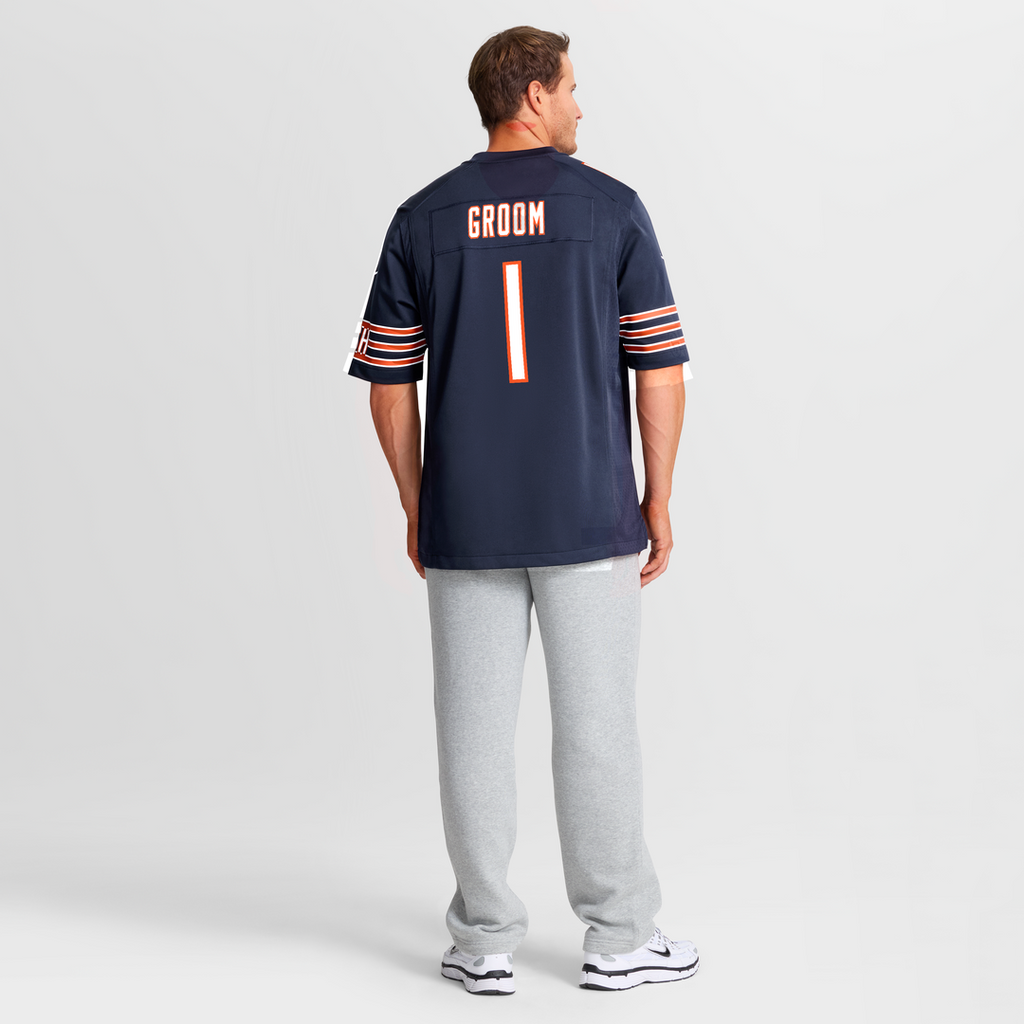 Men's Nike Chicago Bears Number 1 Groom Navy Game NFL Jersey