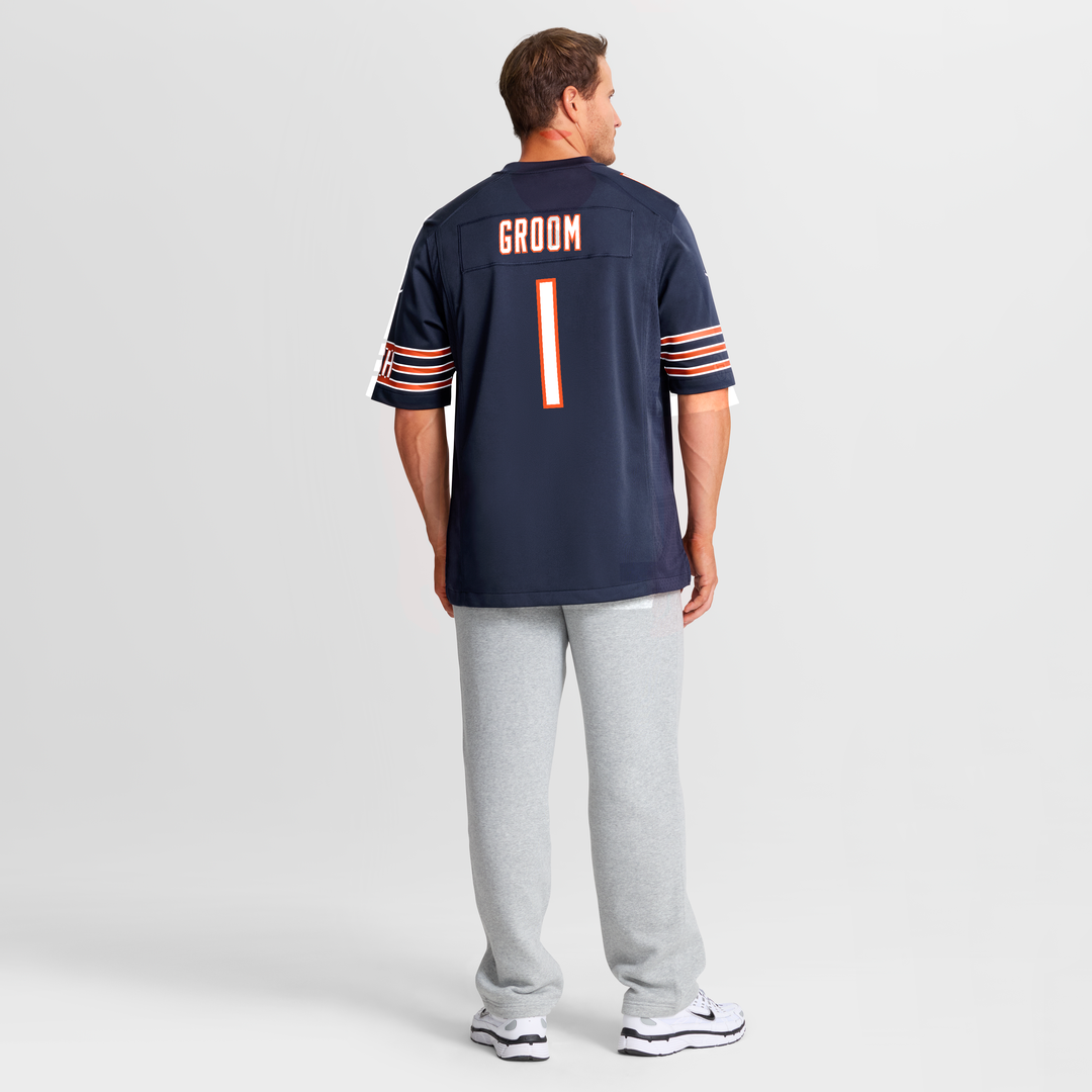 Men's Nike Chicago Bears Number 1 Groom Navy Game NFL Jersey