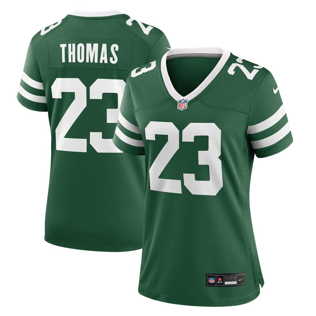Women's Nike New York Jets Azareye'h Thomas Legacy Green Team Game NFL Jersey