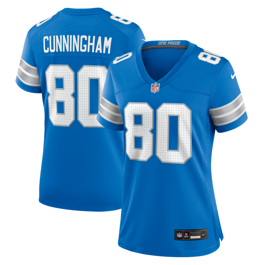 Women's Nike Detroit Lions Malik Cunningham Blue Team Game NFL Jersey