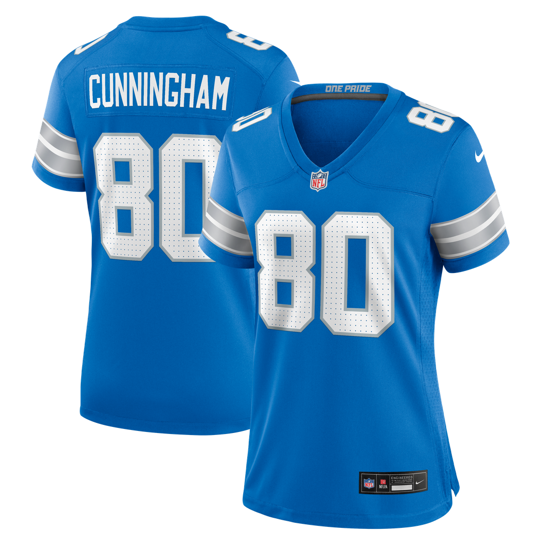 Women's Nike Detroit Lions Malik Cunningham Blue Team Game NFL Jersey