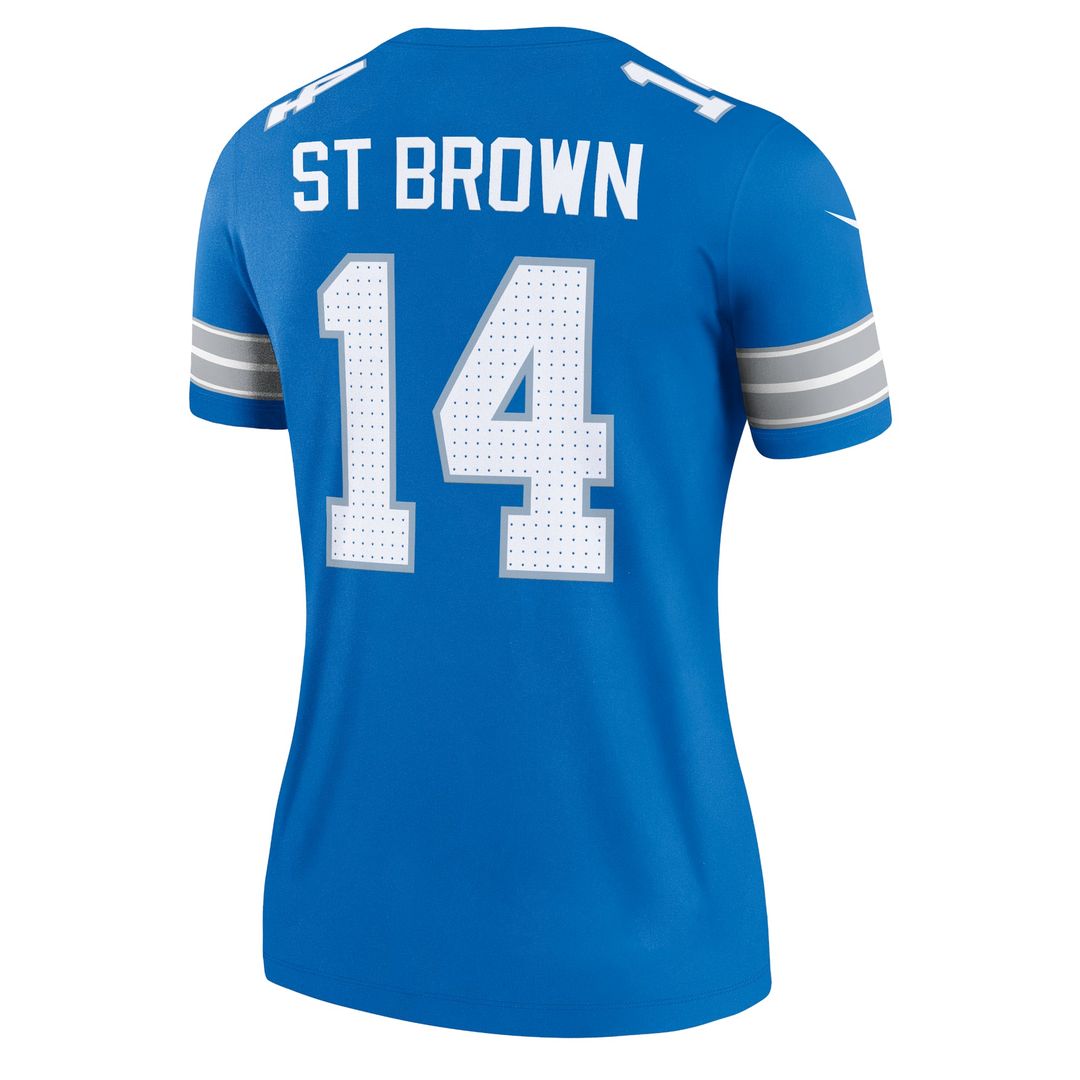Women's Nike Detroit Lions Amon-Ra St. Brown Blue Legend Player NFL Performance Top