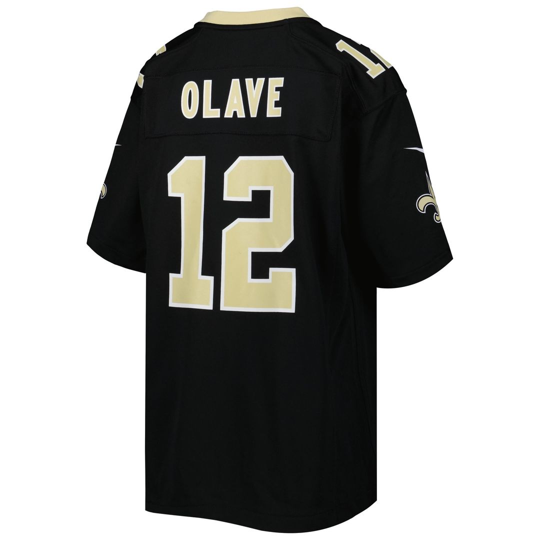 Youth Nike New Orleans Saints Chris Olave Black Game NFL Jersey