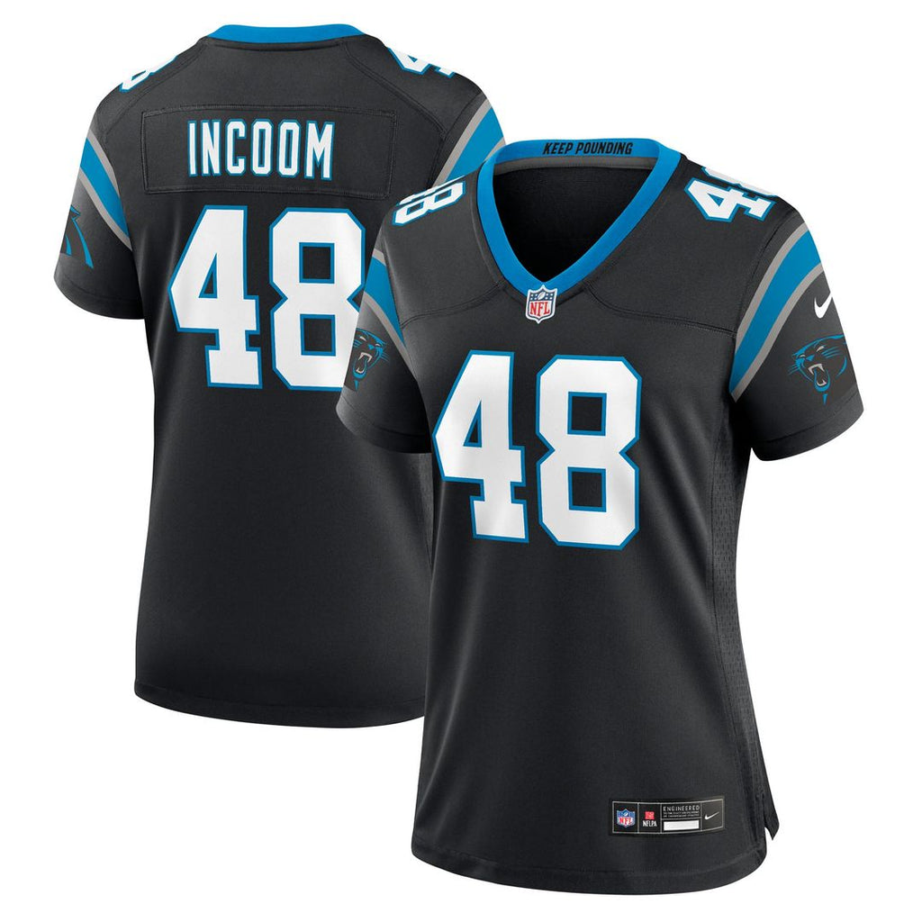 Women's Nike Carolina Panthers Thomas Incoom Black Team Game NFL Jersey