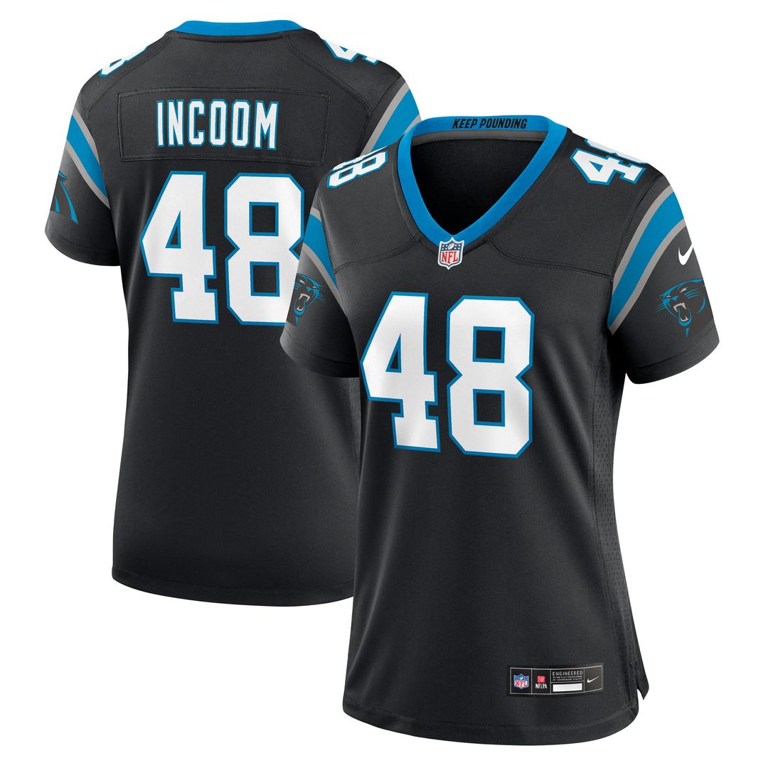 Women's Nike Carolina Panthers Thomas Incoom Black Team Game NFL Jersey