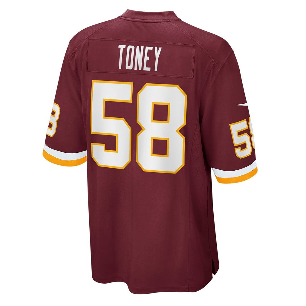 Men's Nike Washington Football Team Shaka Toney Burgundy Game NFL Jersey