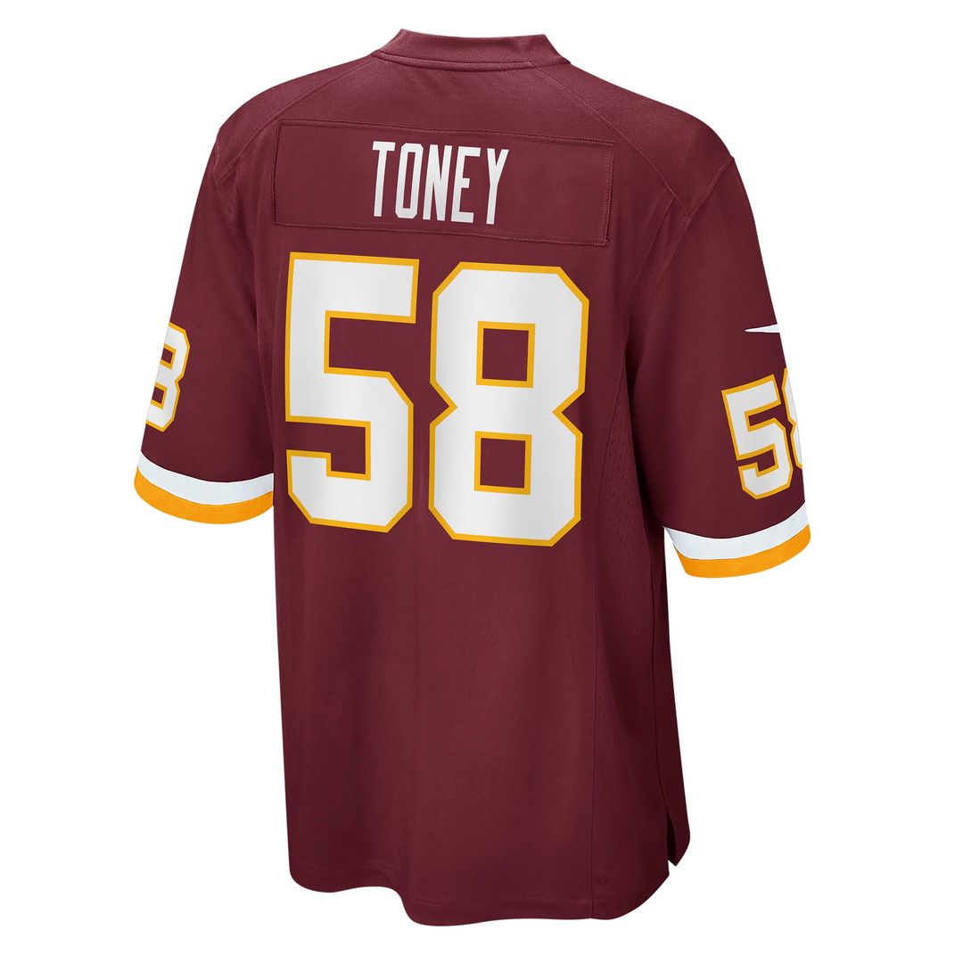Men's Nike Washington Football Team Shaka Toney Burgundy Game NFL Jersey