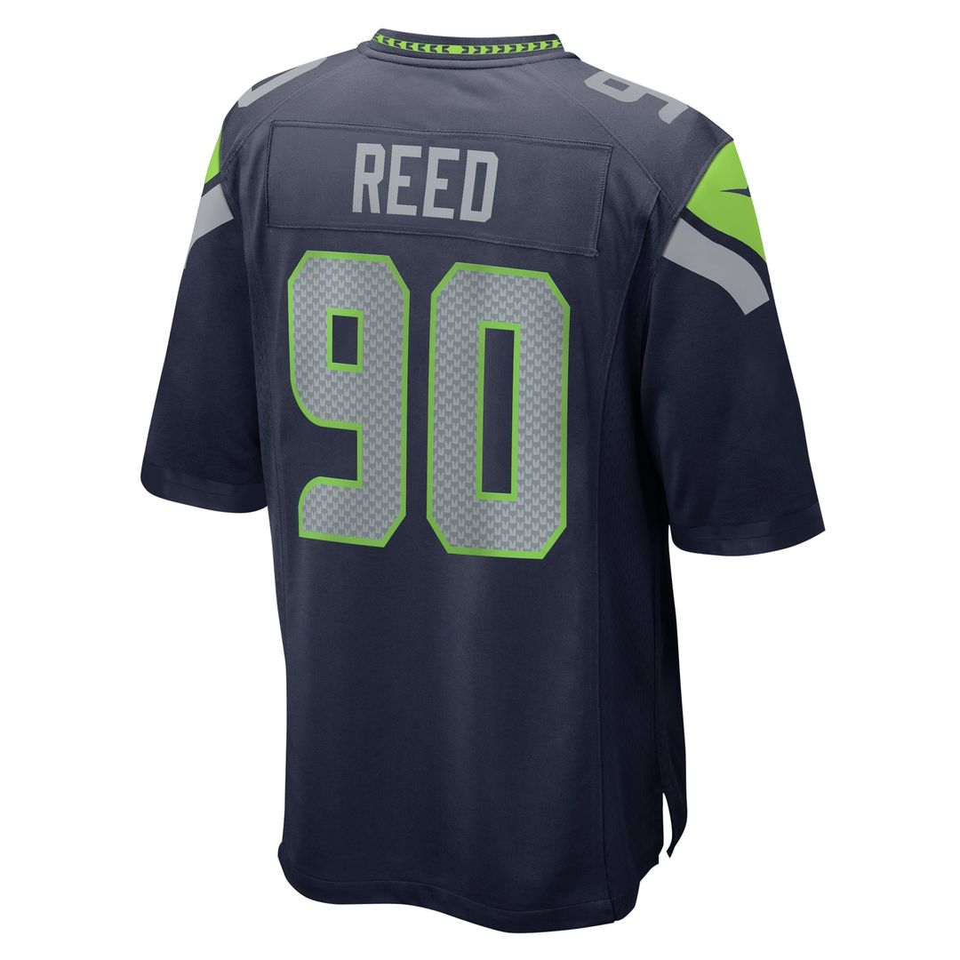 Men's Nike Seattle Seahawks Jarran Reed College Navy Game NFL Jersey