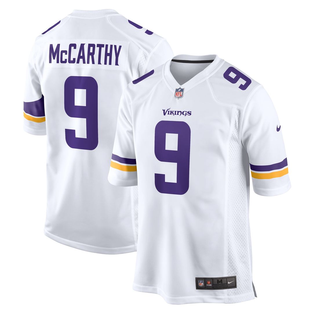 Men's Nike Minnesota Vikings J.J. McCarthy White Game NFL Jersey