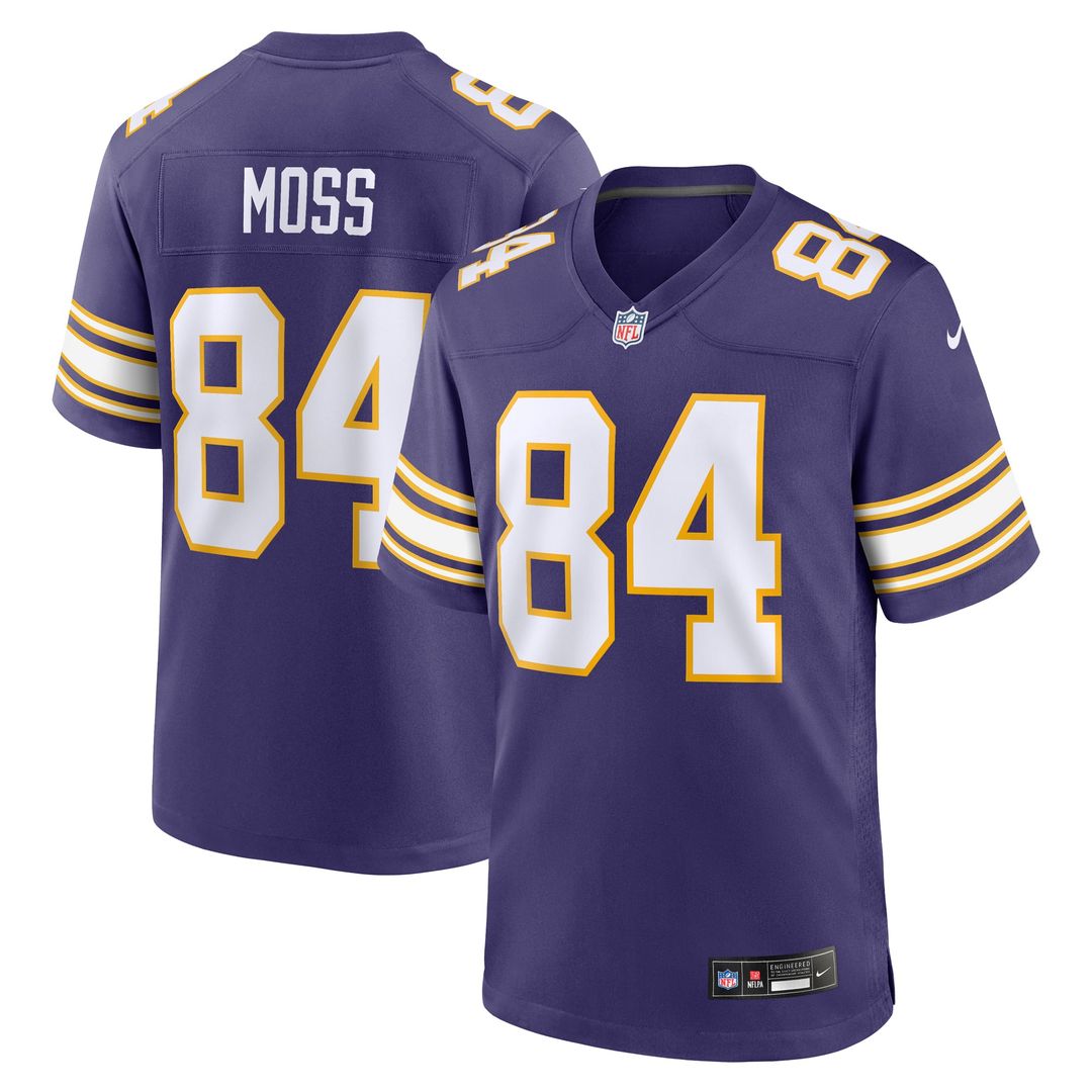 Men's Nike Minnesota Vikings Randy Moss Purple Classic Retired Player Game NFL Jersey