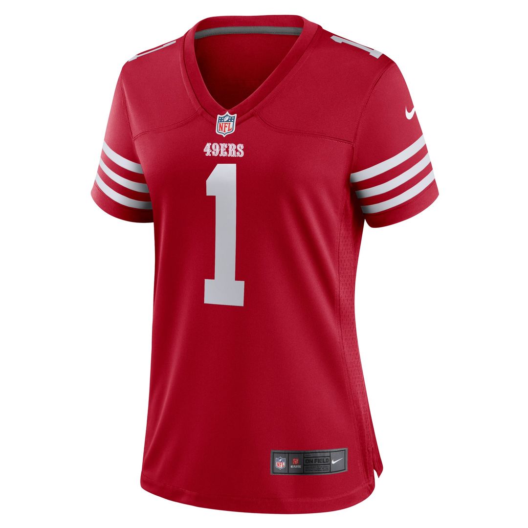Women's Nike San Francisco 49ers Number 1 Mom Scarlet Game NFL Jersey