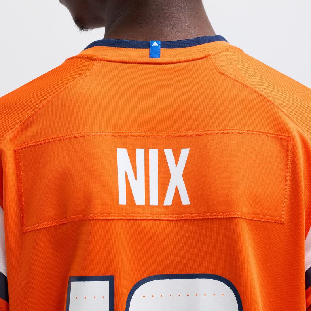 Men's Nike Denver Broncos Bo Nix Orange Player Game NFL Jersey