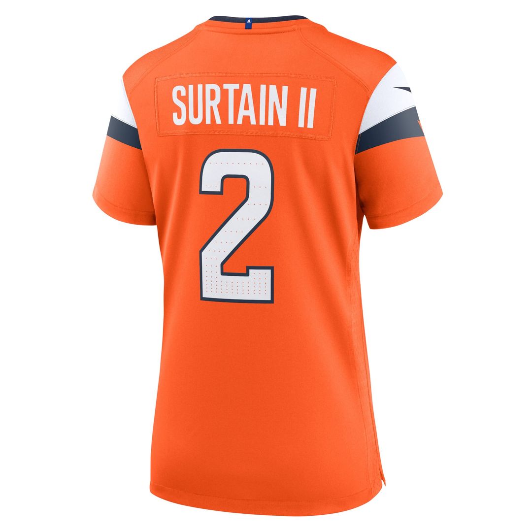 Women's Nike Denver Broncos Patrick Surtain II Orange Team Game NFL Jersey