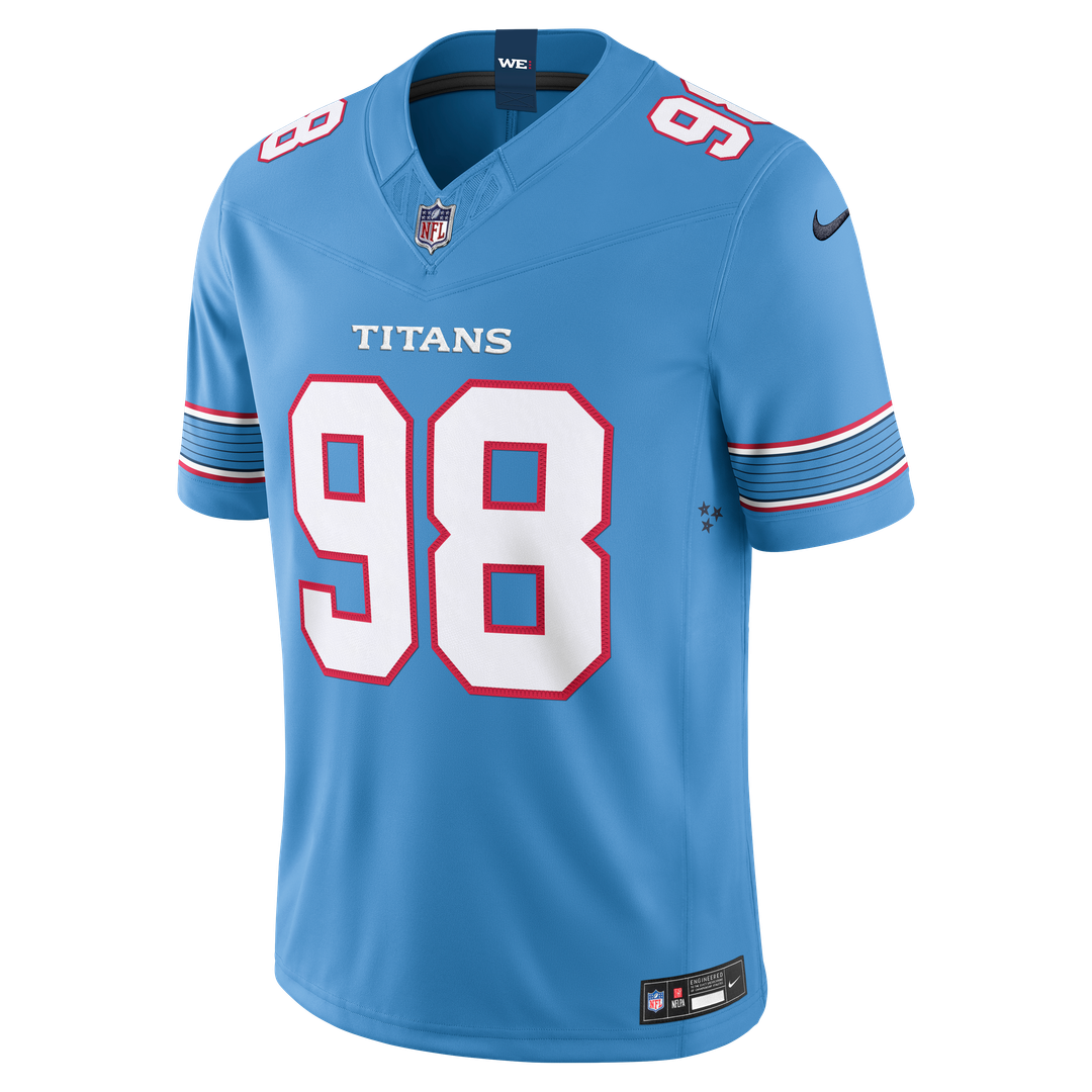 Men's Nike Tennessee Titans Jeffery Simmons White Vapor F.U.S.E. Stitched Limited NFL Jersey