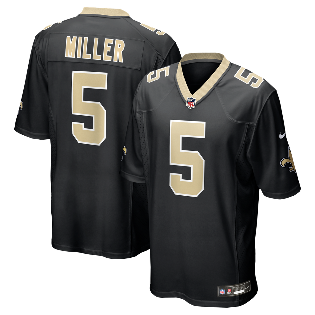 Men's Nike New Orleans Saints Kendre Miller Black Team Game NFL Jersey
