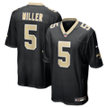 Men's Nike New Orleans Saints Kendre Miller Black Team Game NFL Jersey