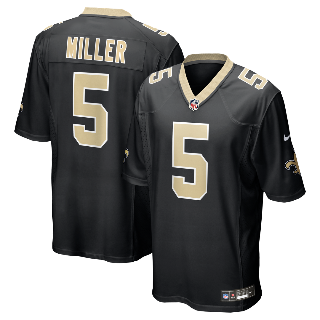 Men's Nike New Orleans Saints Kendre Miller Black Team Game NFL Jersey