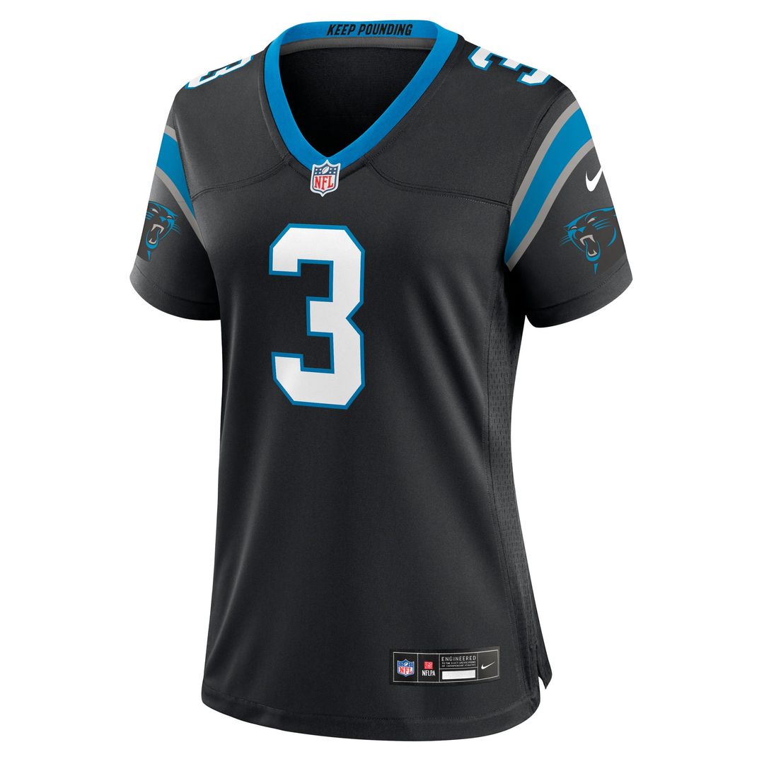 Women's Nike Carolina Panthers Princely Umanmielen Black Team Game NFL Jersey