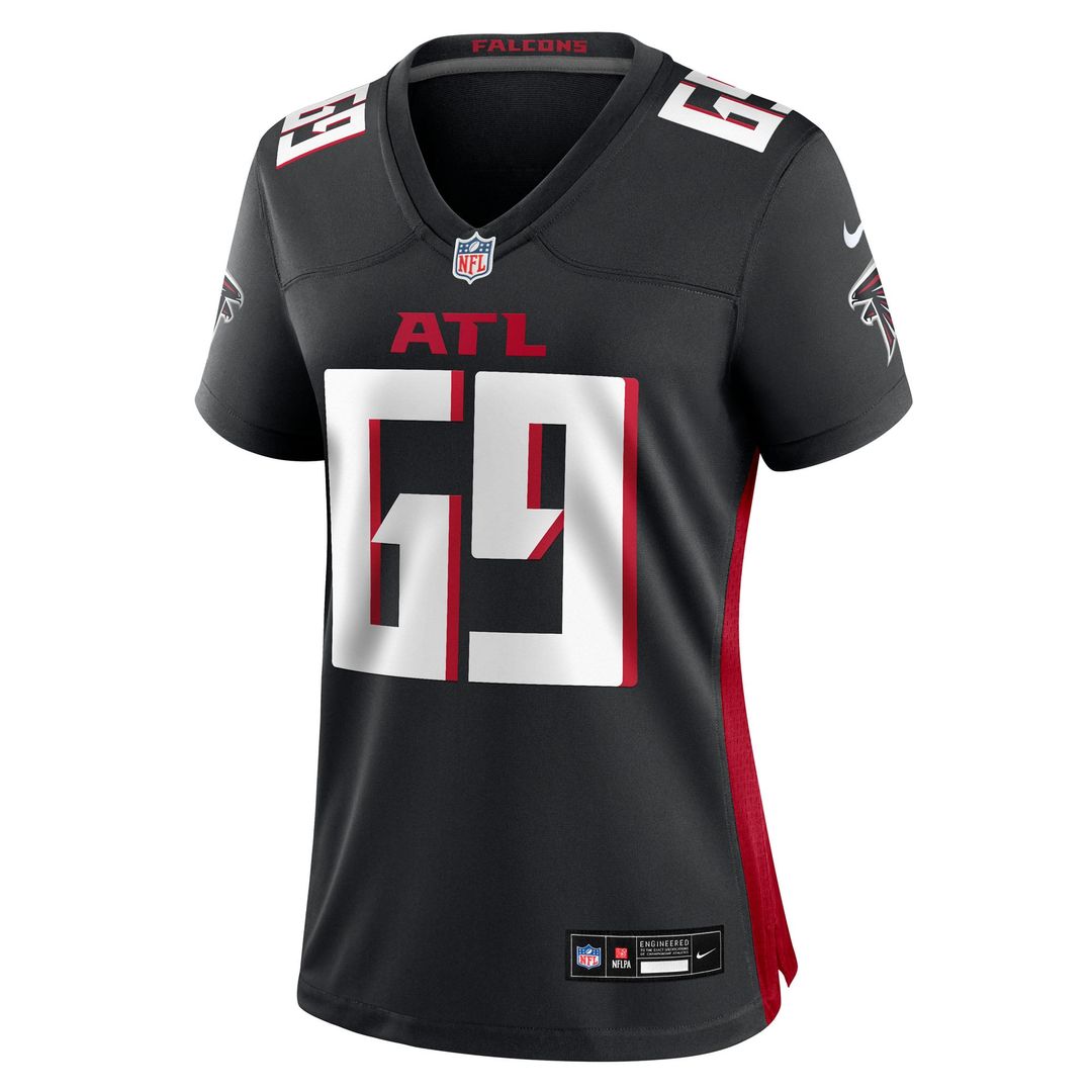 Women's Nike Atlanta Falcons Jack Nelson Black Team Game NFL Jersey