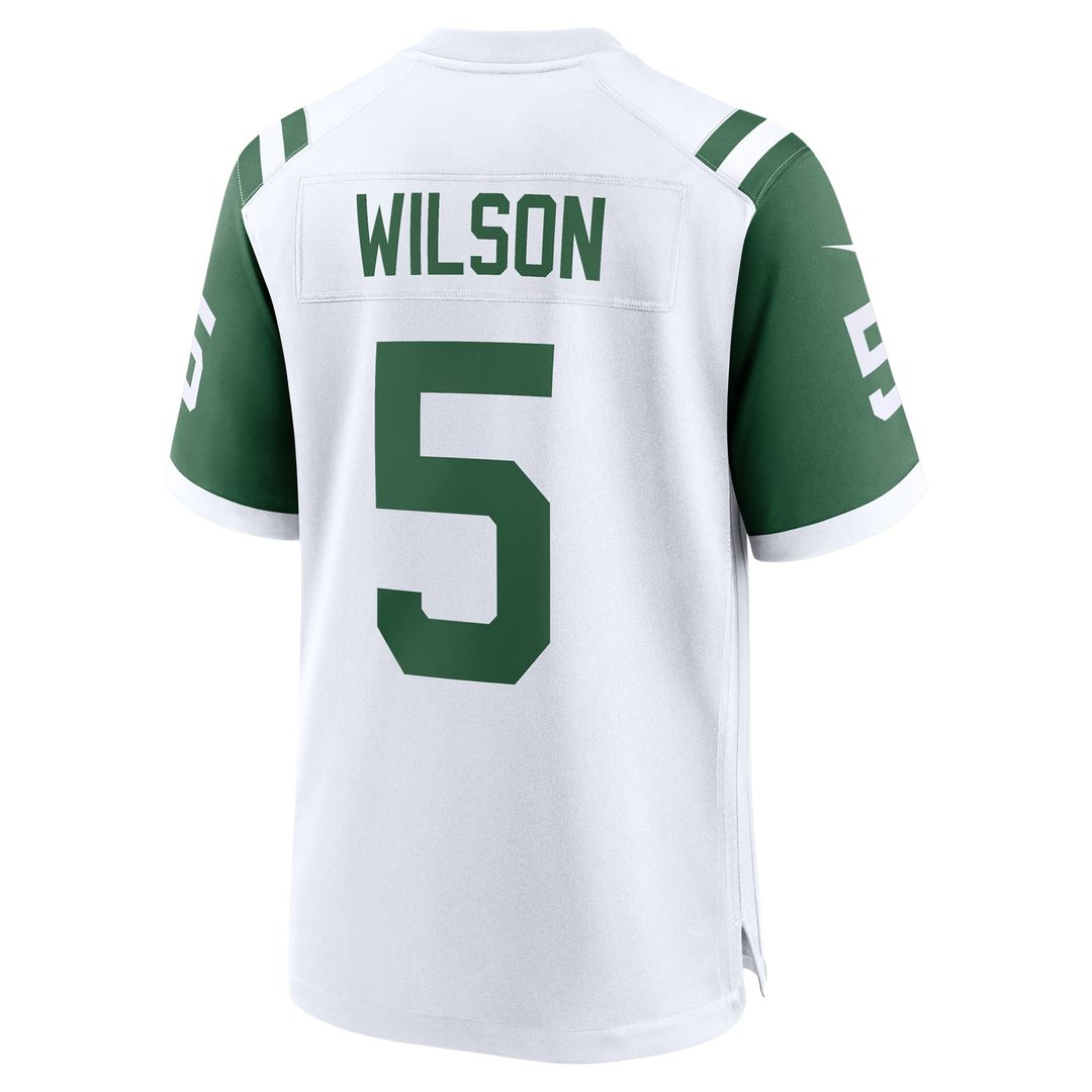 Men's Nike New York Jets Garrett Wilson White Classic Alternate Game NFL Jersey