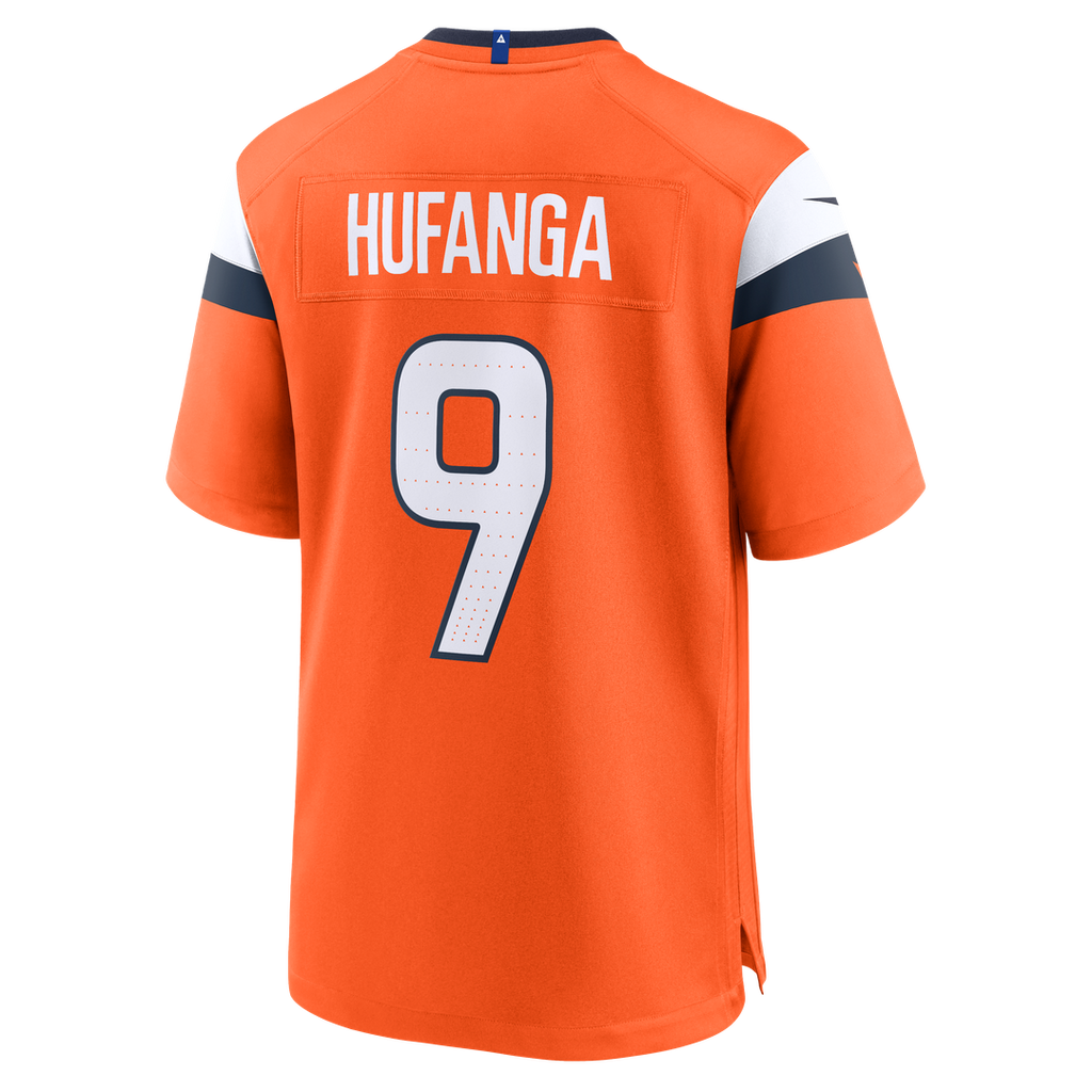 Men's Nike Denver Broncos Talanoa Hufanga Orange Team Game NFL Jersey