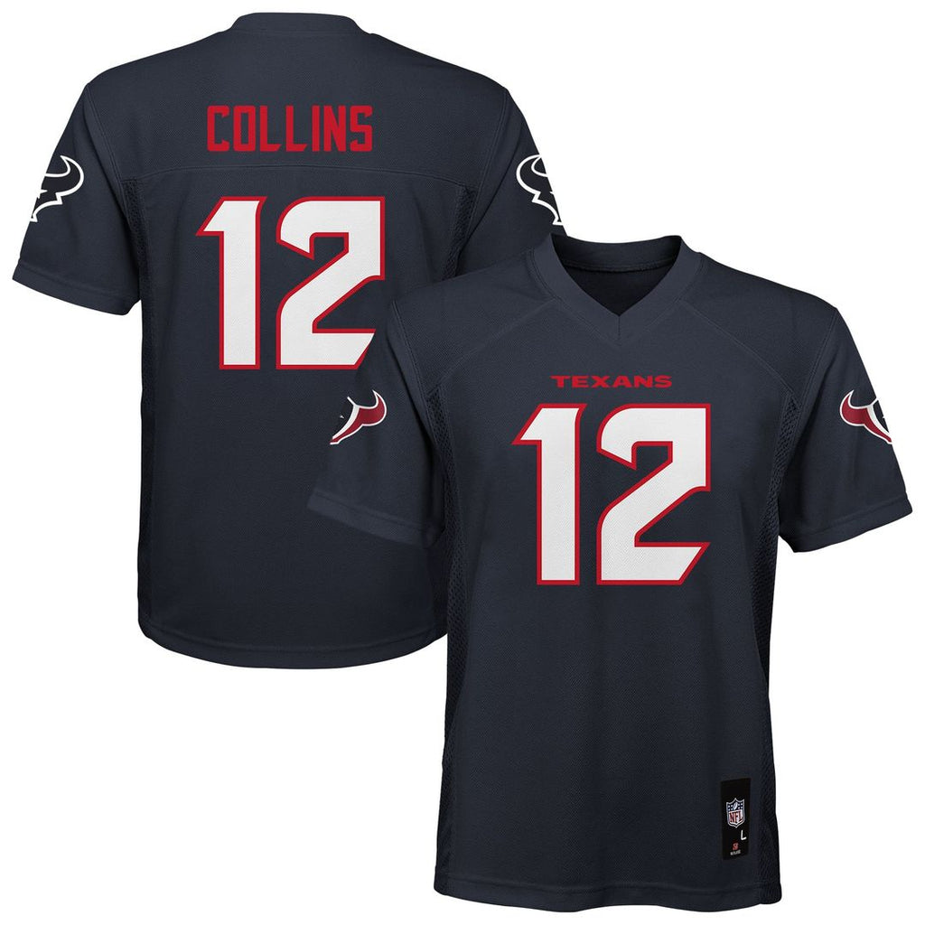 Youth Houston Texans Nico Collins Navy Replica Player NFL Jersey