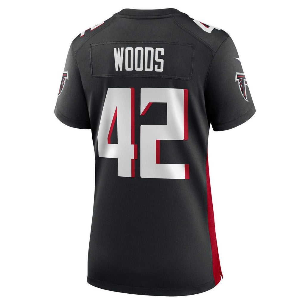 Women's Nike Atlanta Falcons Josh Woods Black Team Game NFL Jersey