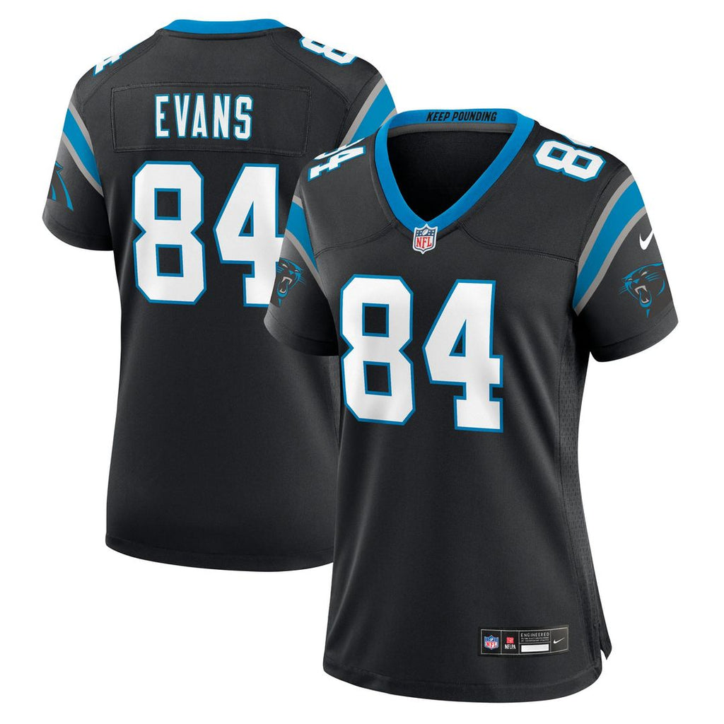 Women's Nike Carolina Panthers Mitchell Evans Black Team Game NFL Jersey