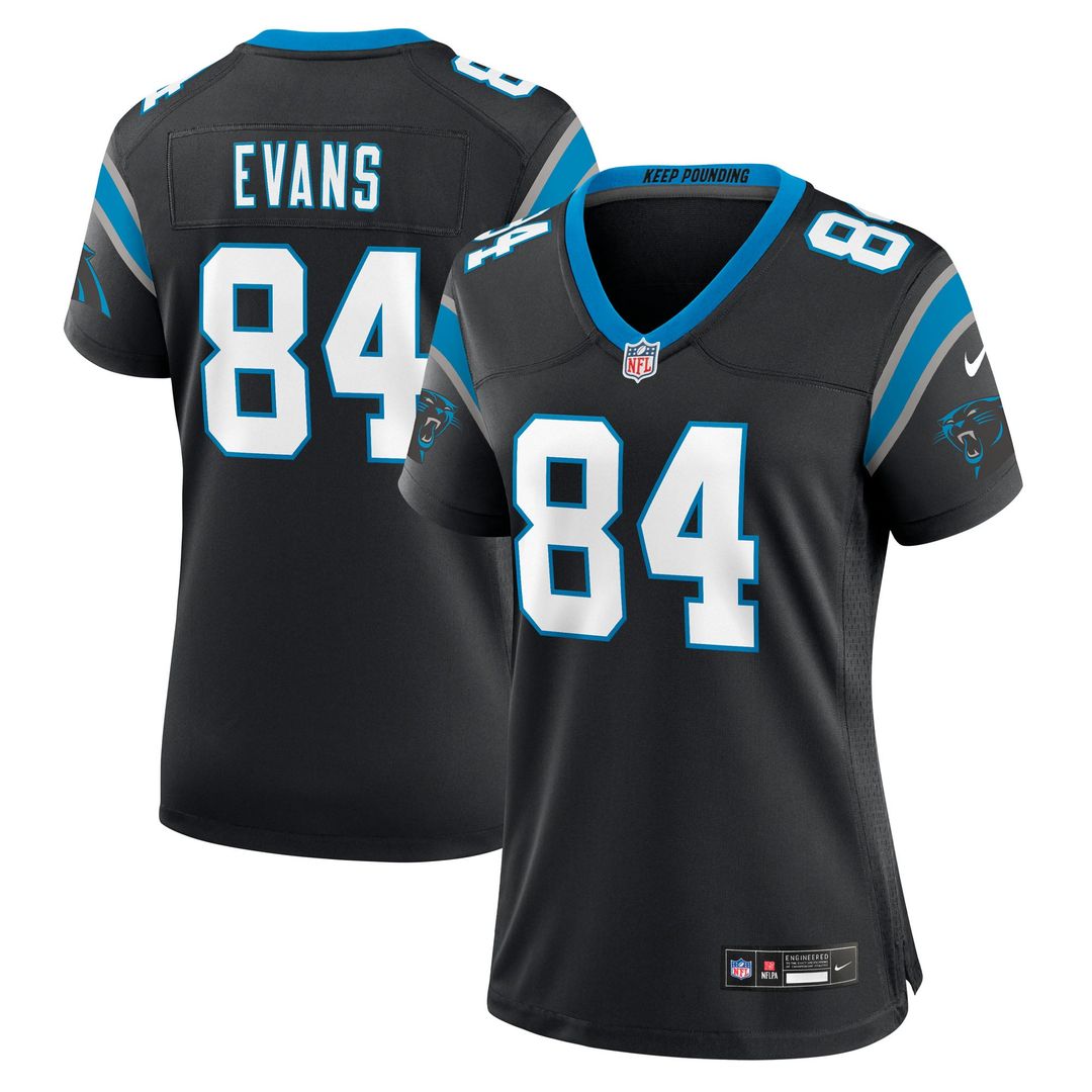 Women's Nike Carolina Panthers Mitchell Evans Black Team Game NFL Jersey