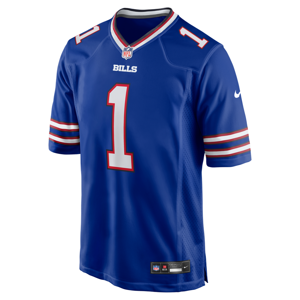 Men's Nike Buffalo Bills Number 1 Dad Royal Game NFL Jersey