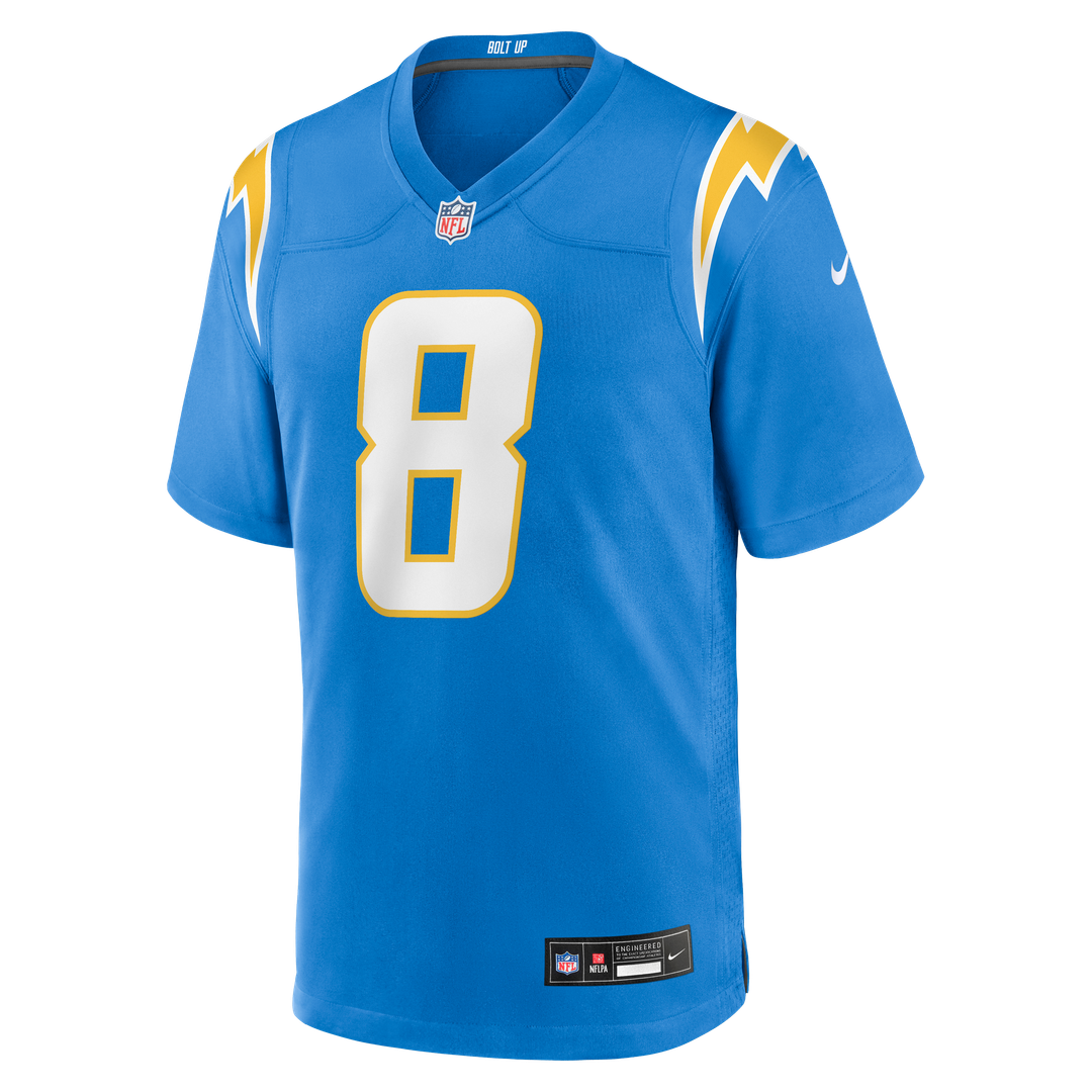 Men's Nike Los Angeles Chargers Omarion Hampton Powder Blue Team Game NFL Jersey