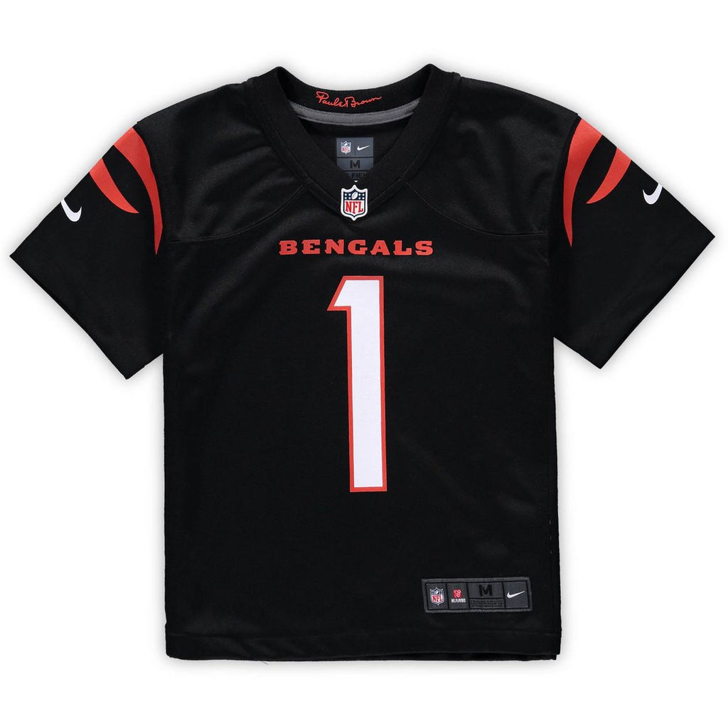 Preschool Nike Cincinnati Bengals Ja'Marr Chase Black Game NFL Jersey