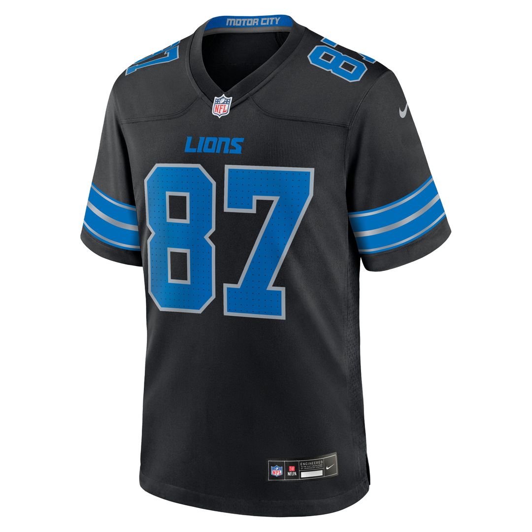 Men's Nike Detroit Lions Sam LaPorta Black 2nd Alternate Game NFL Jersey