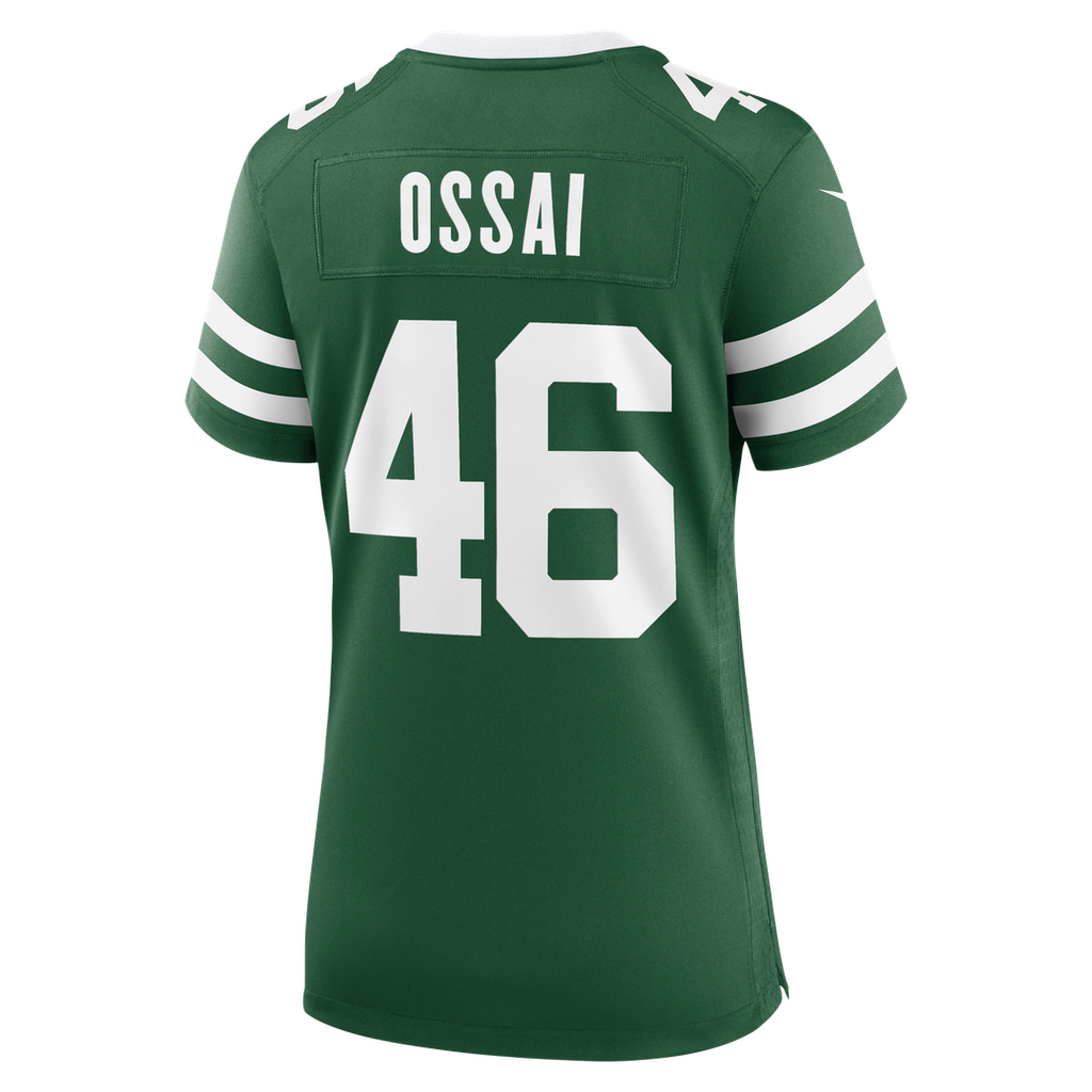 Women's Nike New York Jets Joseph Ossai Legacy Green Team Game NFL Jersey