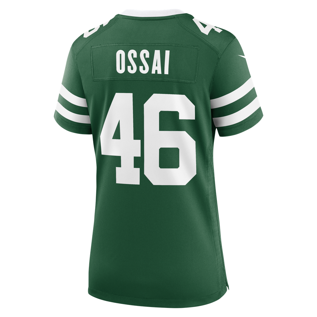 Women's Nike New York Jets Joseph Ossai Legacy Green Team Game NFL Jersey