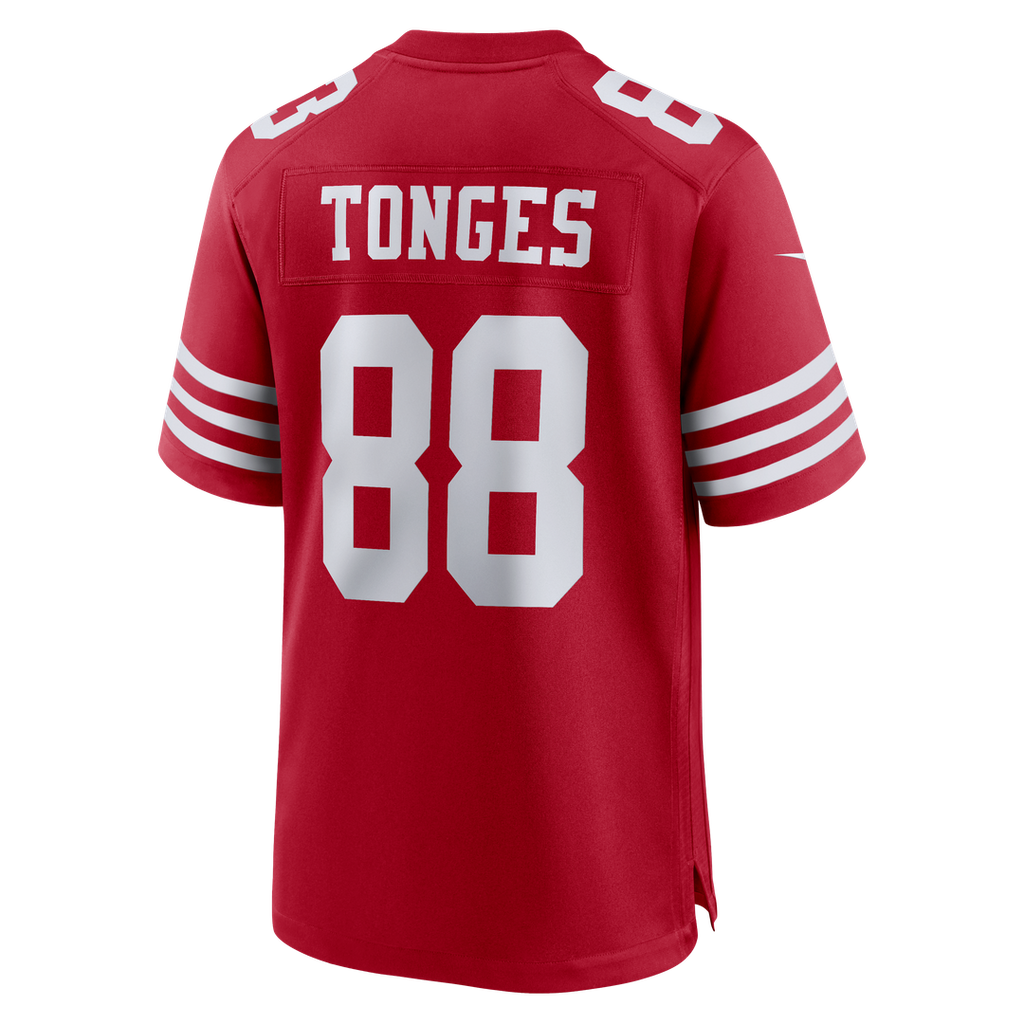 Men's Nike San Francisco 49ers Jake Tonges Scarlet Team Game NFL Jersey