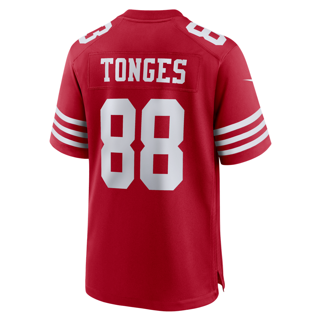 Men's Nike San Francisco 49ers Jake Tonges Scarlet Team Game NFL Jersey