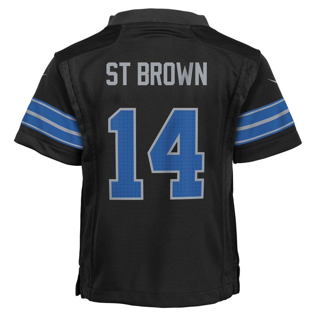 Preschool Nike Detroit Lions Amon-Ra St. Brown Black Alternate Player Game NFL Jersey