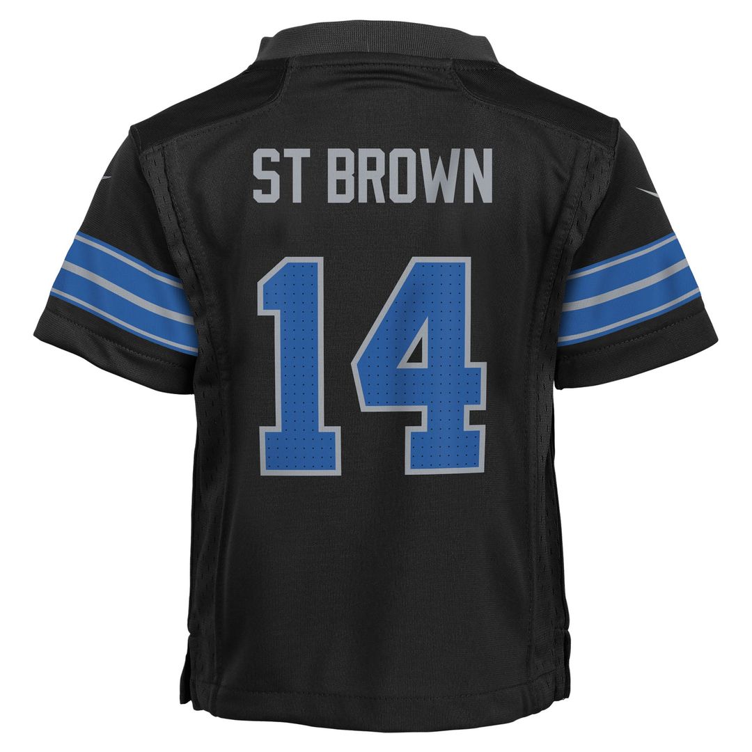 Preschool Nike Detroit Lions Amon-Ra St. Brown Black Alternate Player Game NFL Jersey