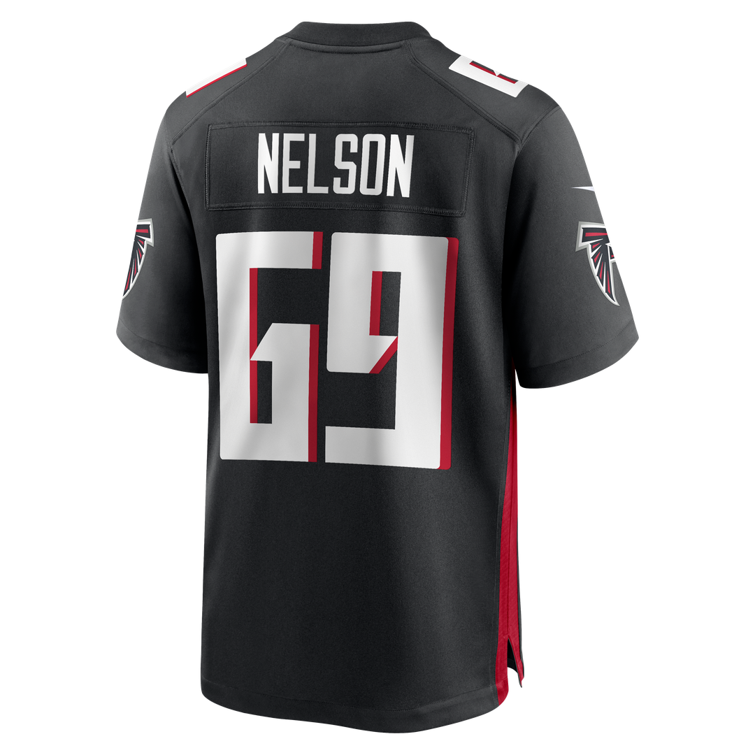 Men's Nike Atlanta Falcons Jack Nelson Black Team Game NFL Jersey