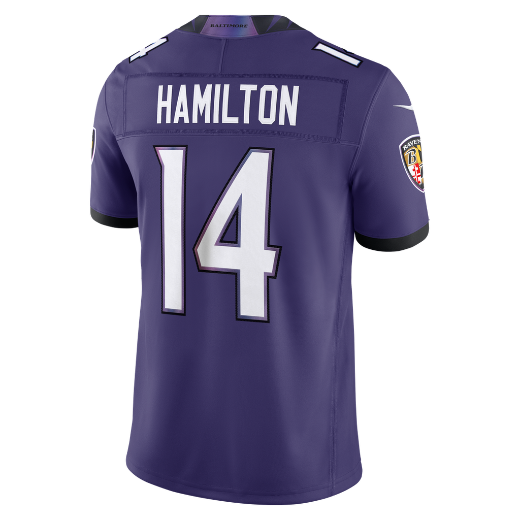 Men's Nike Baltimore Ravens Kyle Hamilton Purple Vapor F.U.S.E. Stitched Limited NFL Jersey