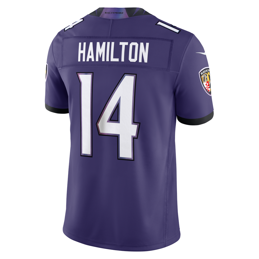 Men's Nike Baltimore Ravens Kyle Hamilton Purple Vapor F.U.S.E. Stitched Limited NFL Jersey